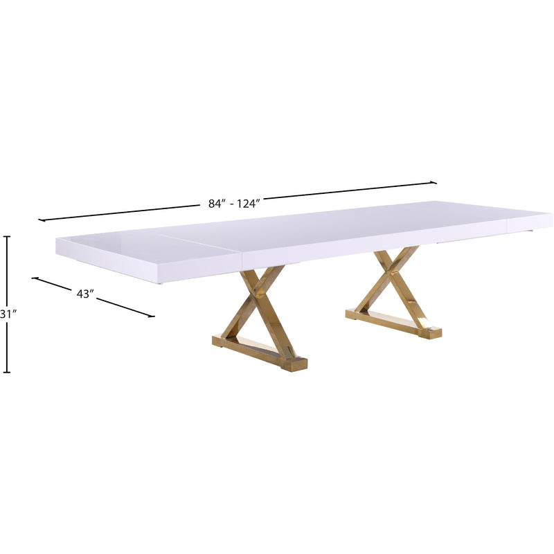 Meridian Excel White Lacquer Extendable Dining Table (3 Boxes) IMAGE 10