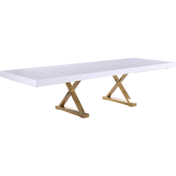 Meridian Excel White Lacquer Extendable Dining Table (3 Boxes) IMAGE 1