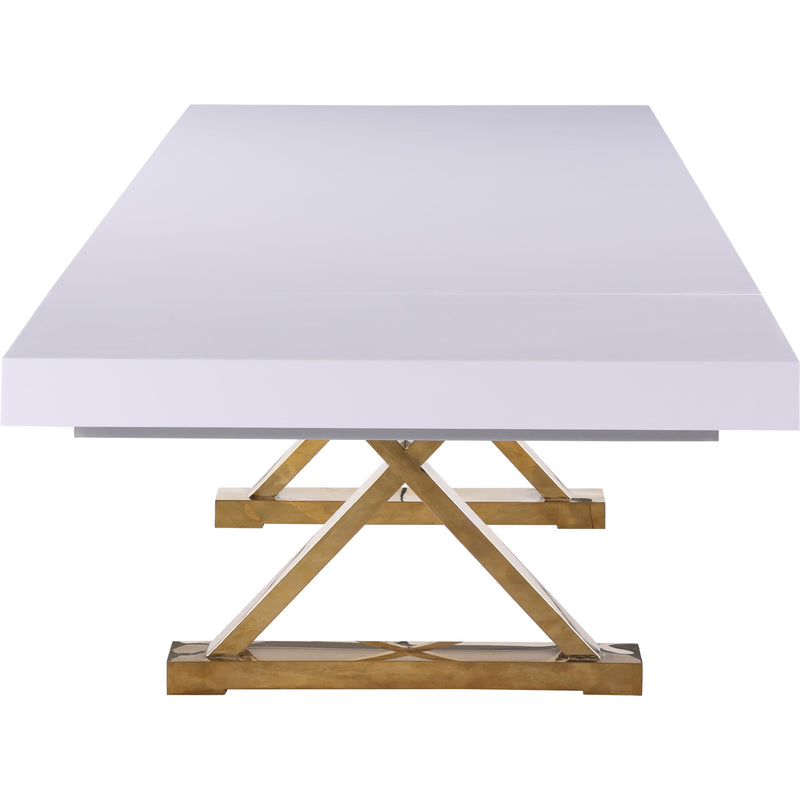 Meridian Excel White Lacquer Extendable Dining Table (3 Boxes) IMAGE 3