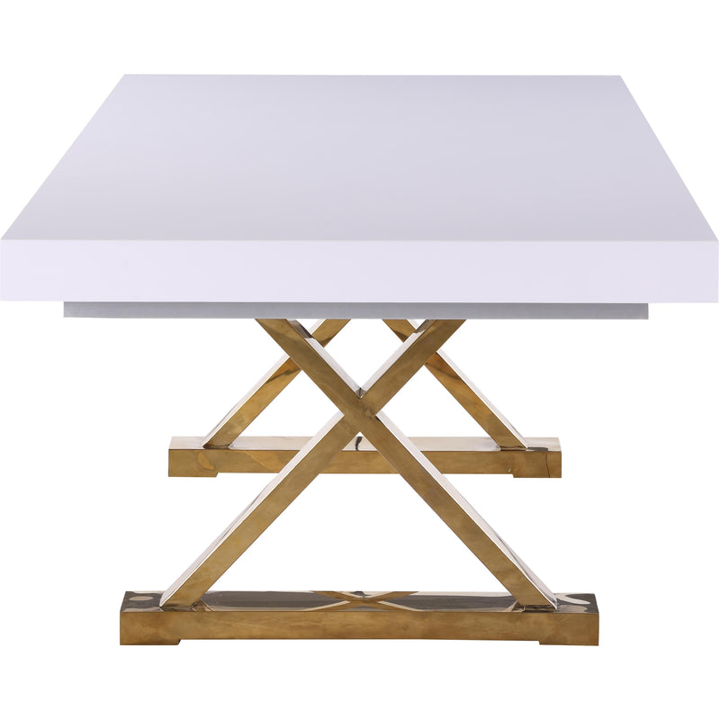 Meridian Excel White Lacquer Extendable Dining Table (3 Boxes) IMAGE 4