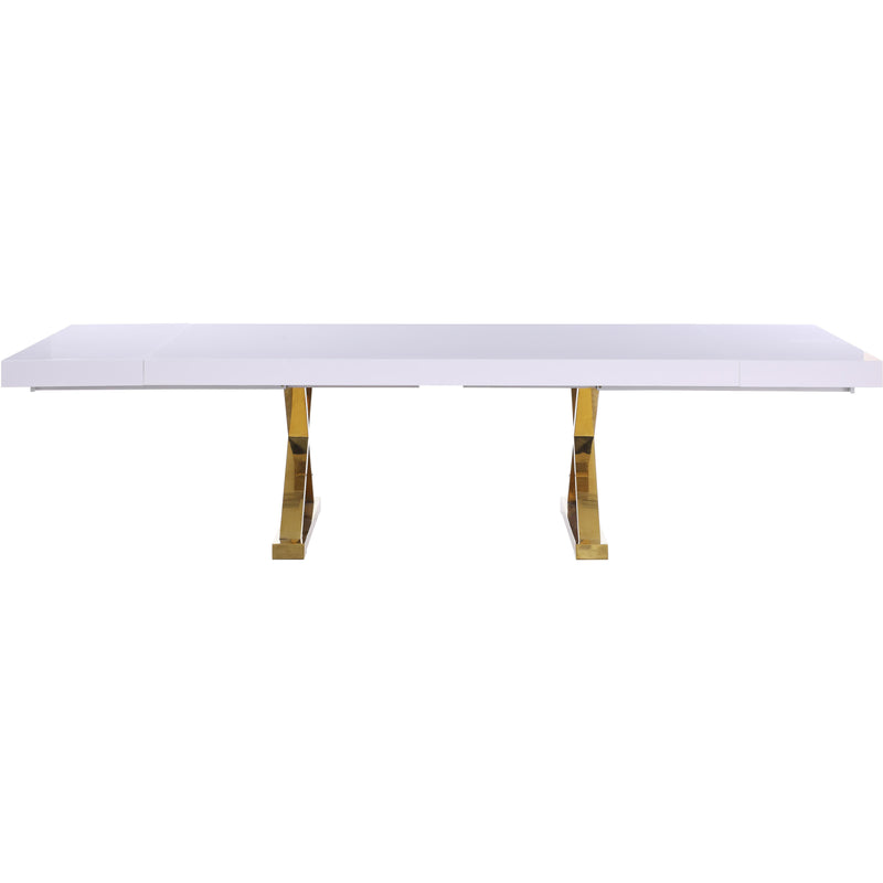 Meridian Excel White Lacquer Extendable Dining Table (3 Boxes) IMAGE 5