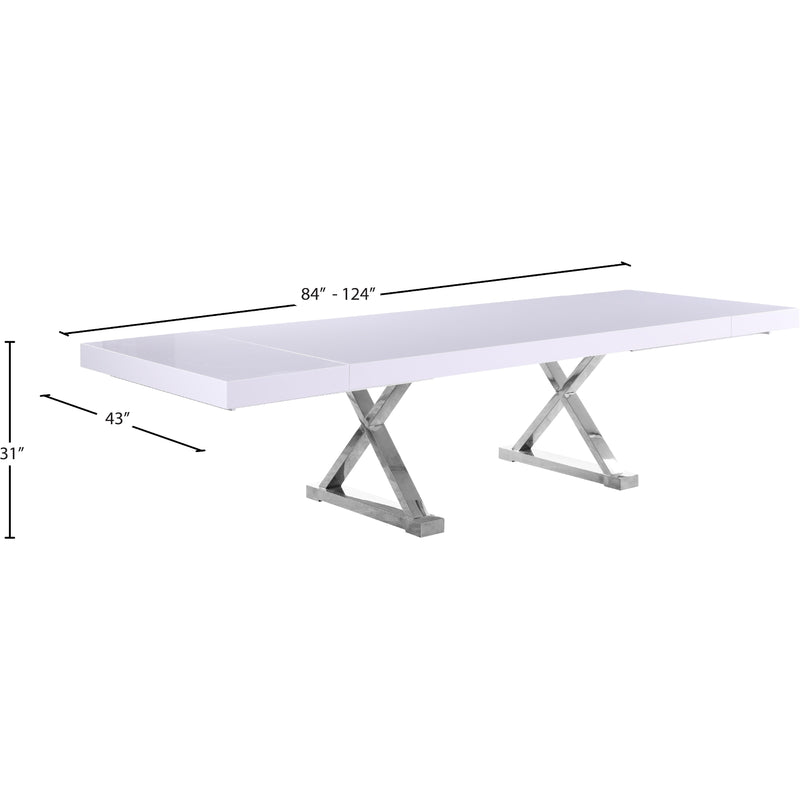 Meridian Excel White Lacquer Extendable Dining Table (3 Boxes) IMAGE 10