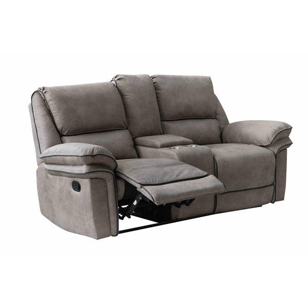 Happy Homes Victoria Reclining Fabric Loveseat Victoria Reclining Loveseat - Grey IMAGE 1