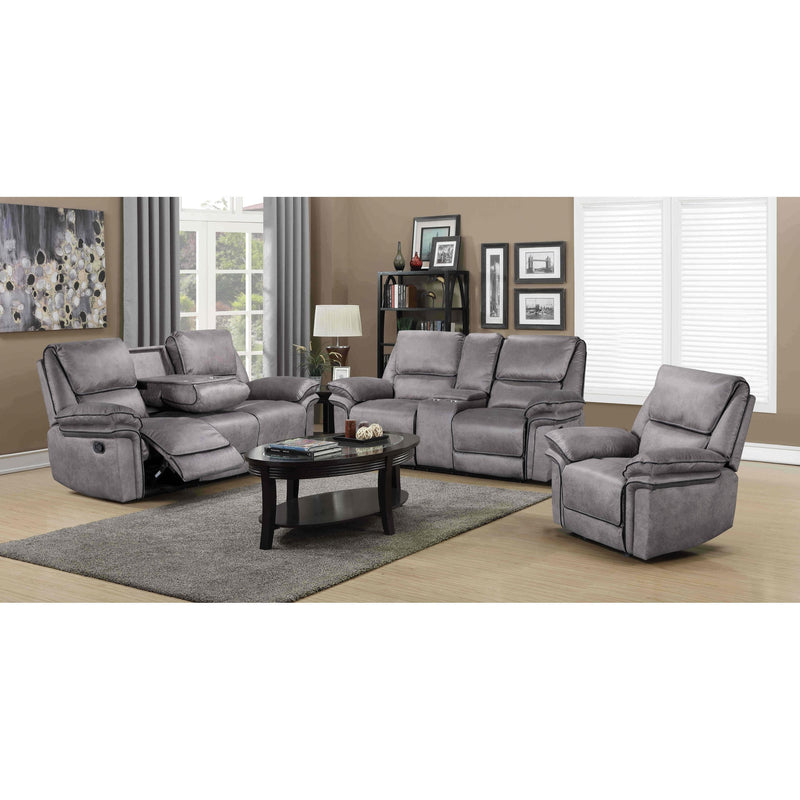 Happy Homes Victoria Reclining Fabric Loveseat Victoria Reclining Loveseat - Grey IMAGE 2