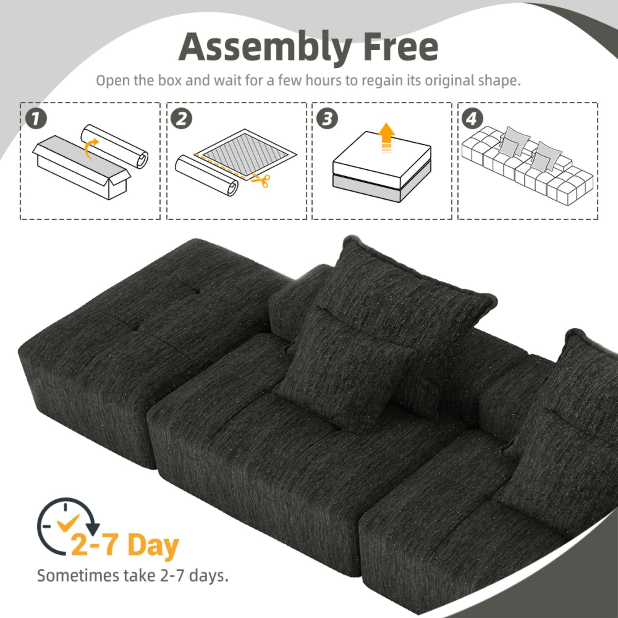 Modern Oversized Diy Combination Modular Sectional Sofa With Pillows
