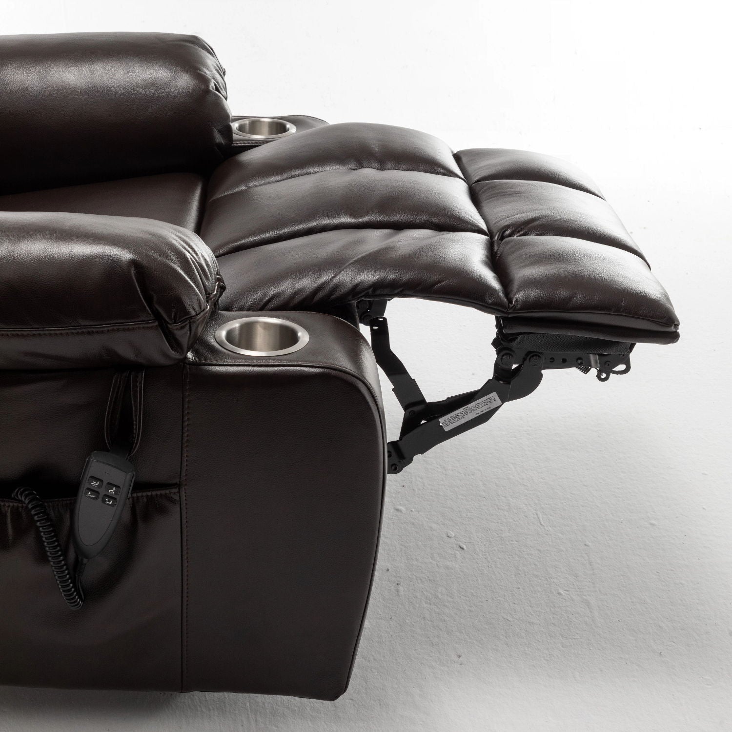 Lift Chair With Heat & Massage, 2 Pockets, 2 Cup Holders, Dual Remote - Wine Red