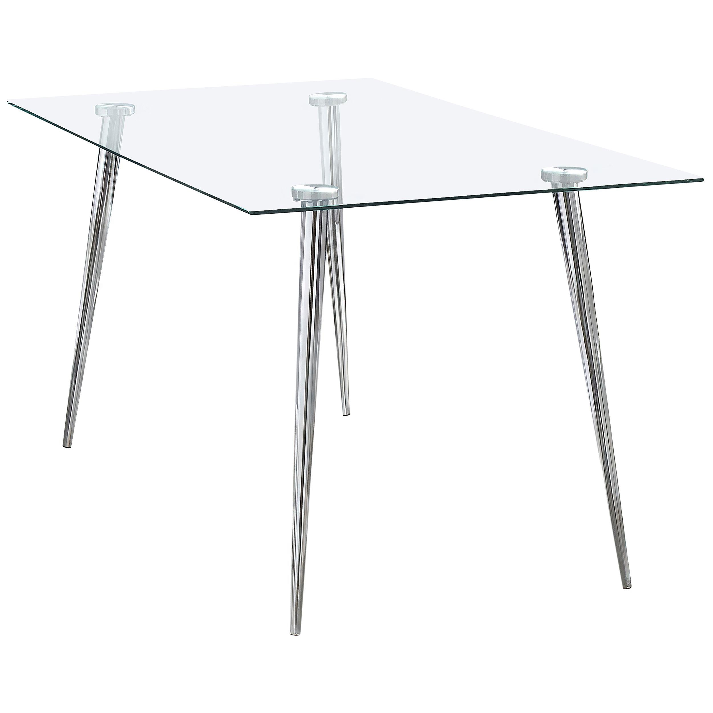 Diamond Modern Furniture COA Gilman Dining Table with Glass Top 190621CHR IMAGE 3