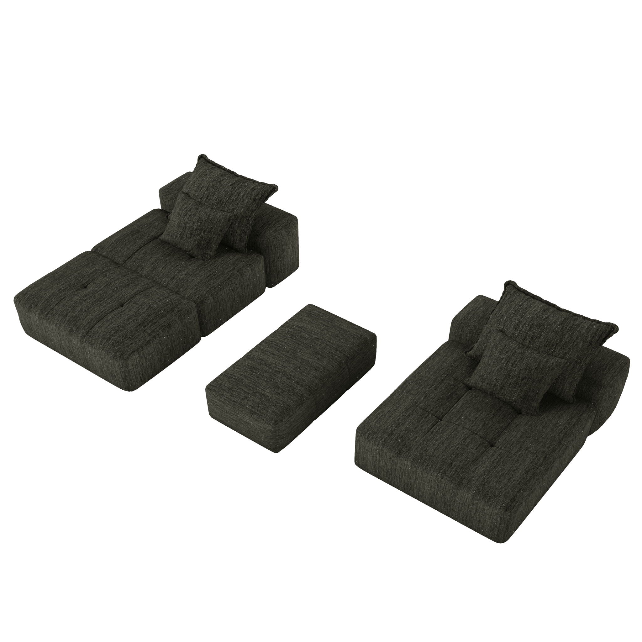 Modern Oversized Diy Combination Modular Sectional Sofa With Pillows