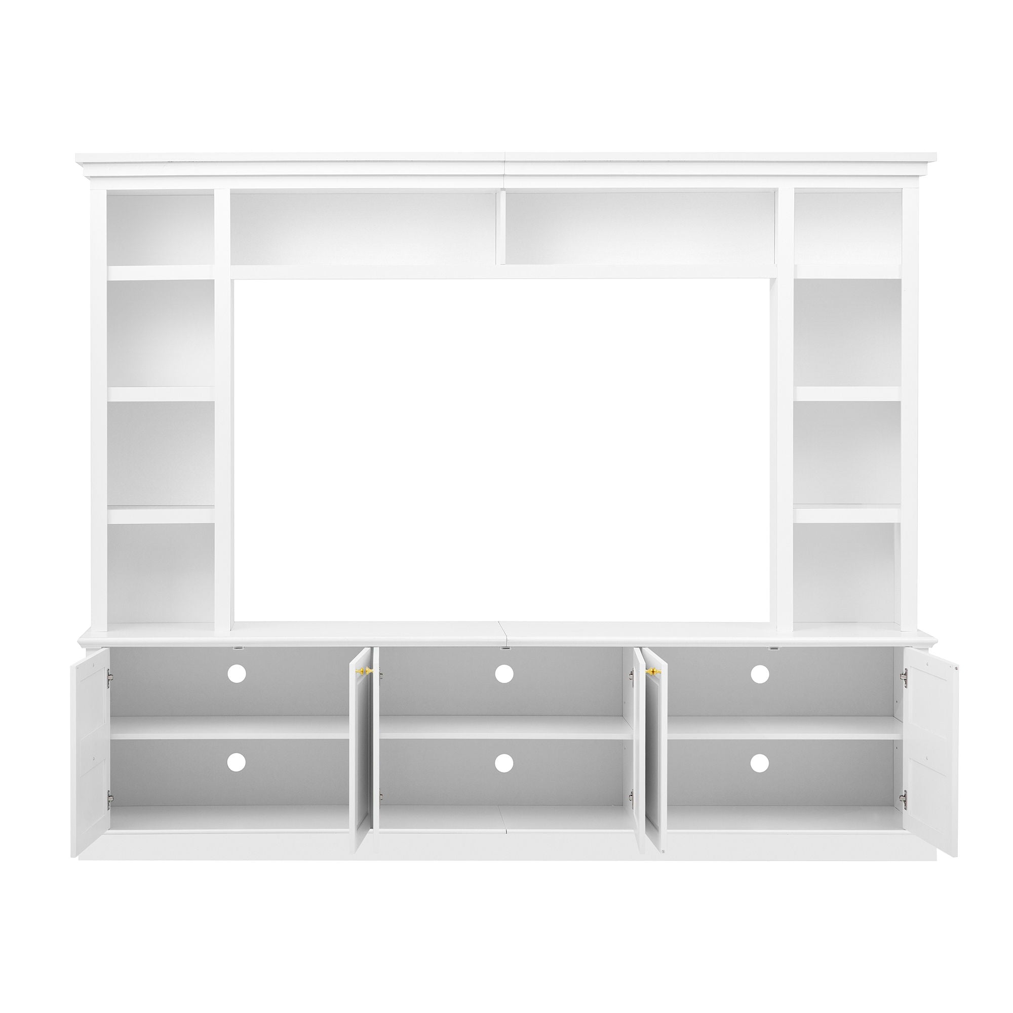 All-In-One TV Stand With Bookcase For TVs Up To 70"