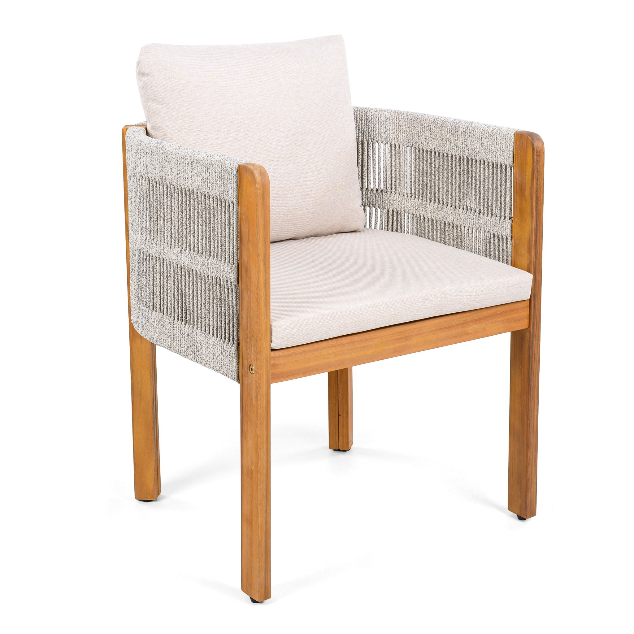 Outdoor Dining Set With Table And Rope Chairs