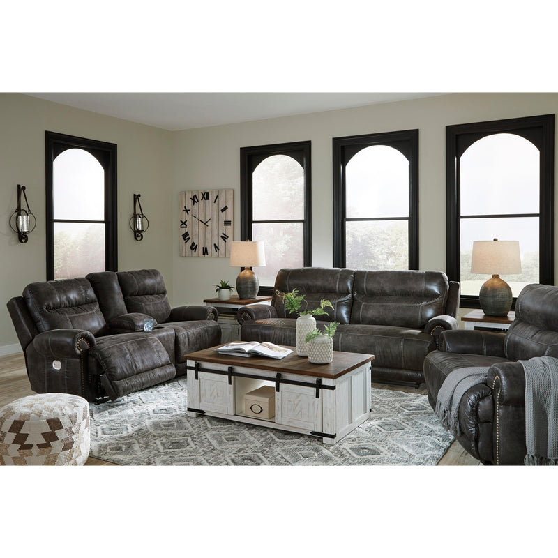 Signature Design by Ashley Grearview Power Reclining Leather Look Loveseat with Console 6500518 IMAGE 15