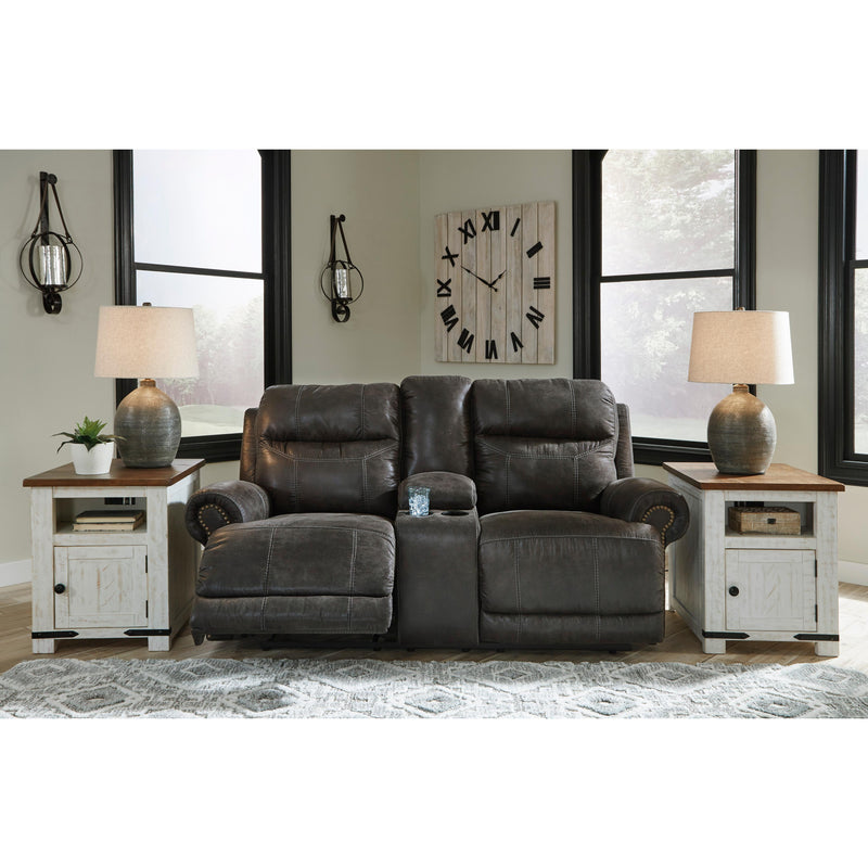 Signature Design by Ashley Grearview Power Reclining Leather Look Loveseat with Console 6500518 IMAGE 5