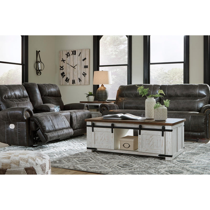 Signature Design by Ashley Grearview Power Reclining Leather Look Loveseat with Console 6500518 IMAGE 9