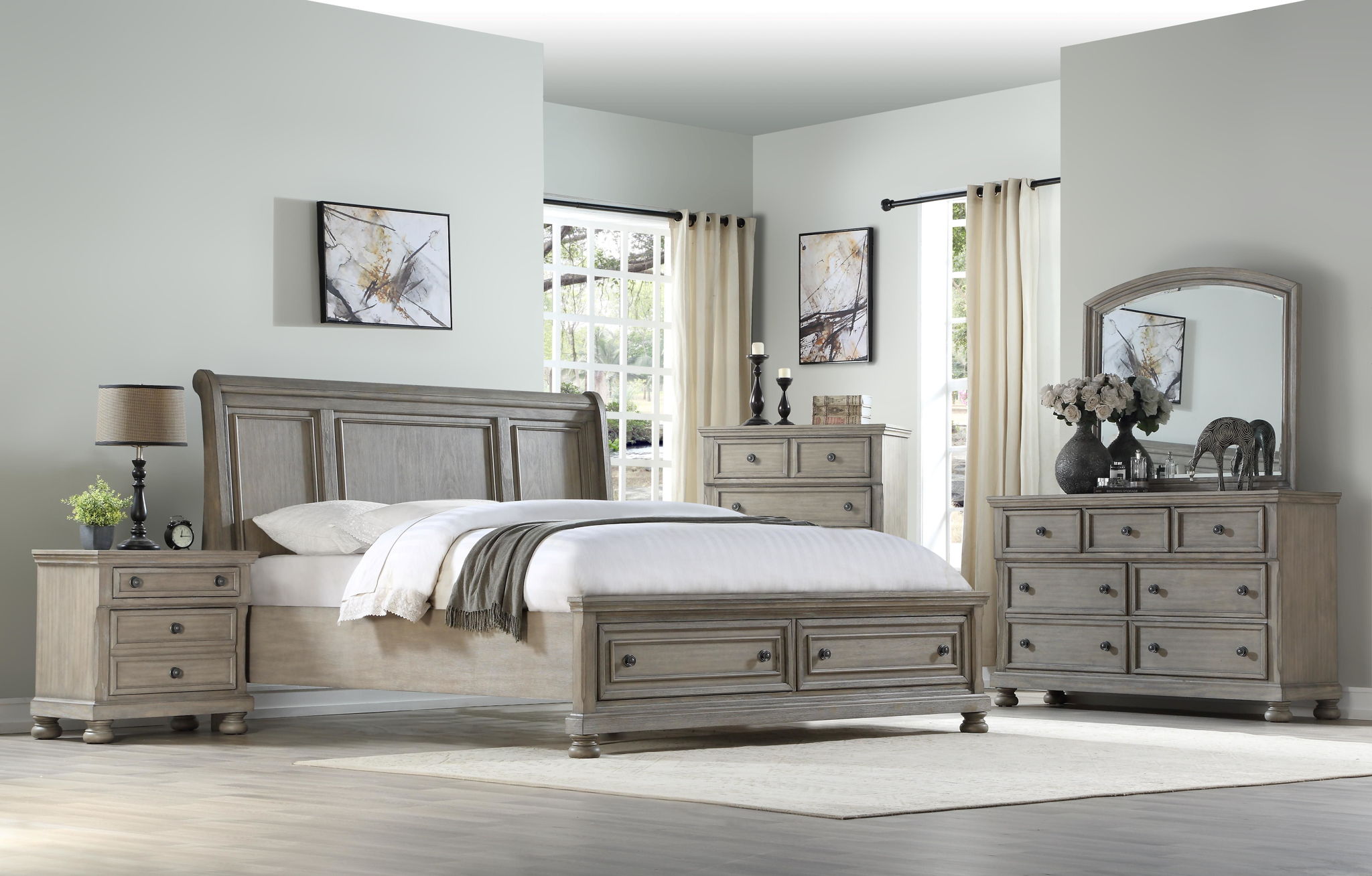 Nightstand Two Storage Drawers
