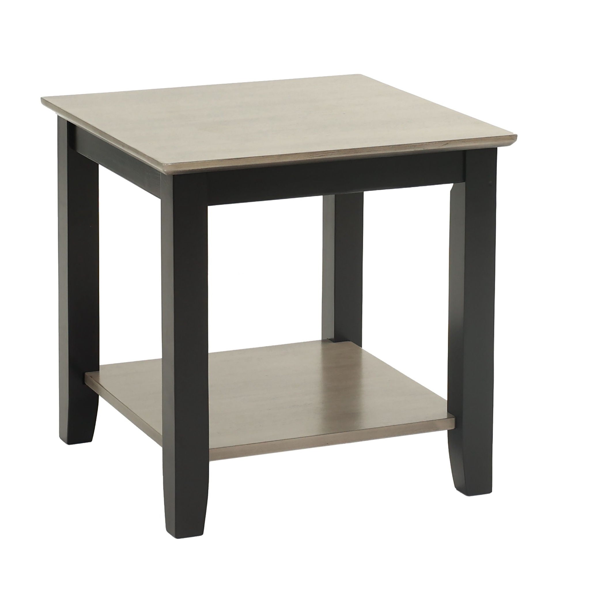 3 Piece Table Set With Open Shelf Storage, Includes Coffee, End & Console Table - Black / Black / Gray / Gray