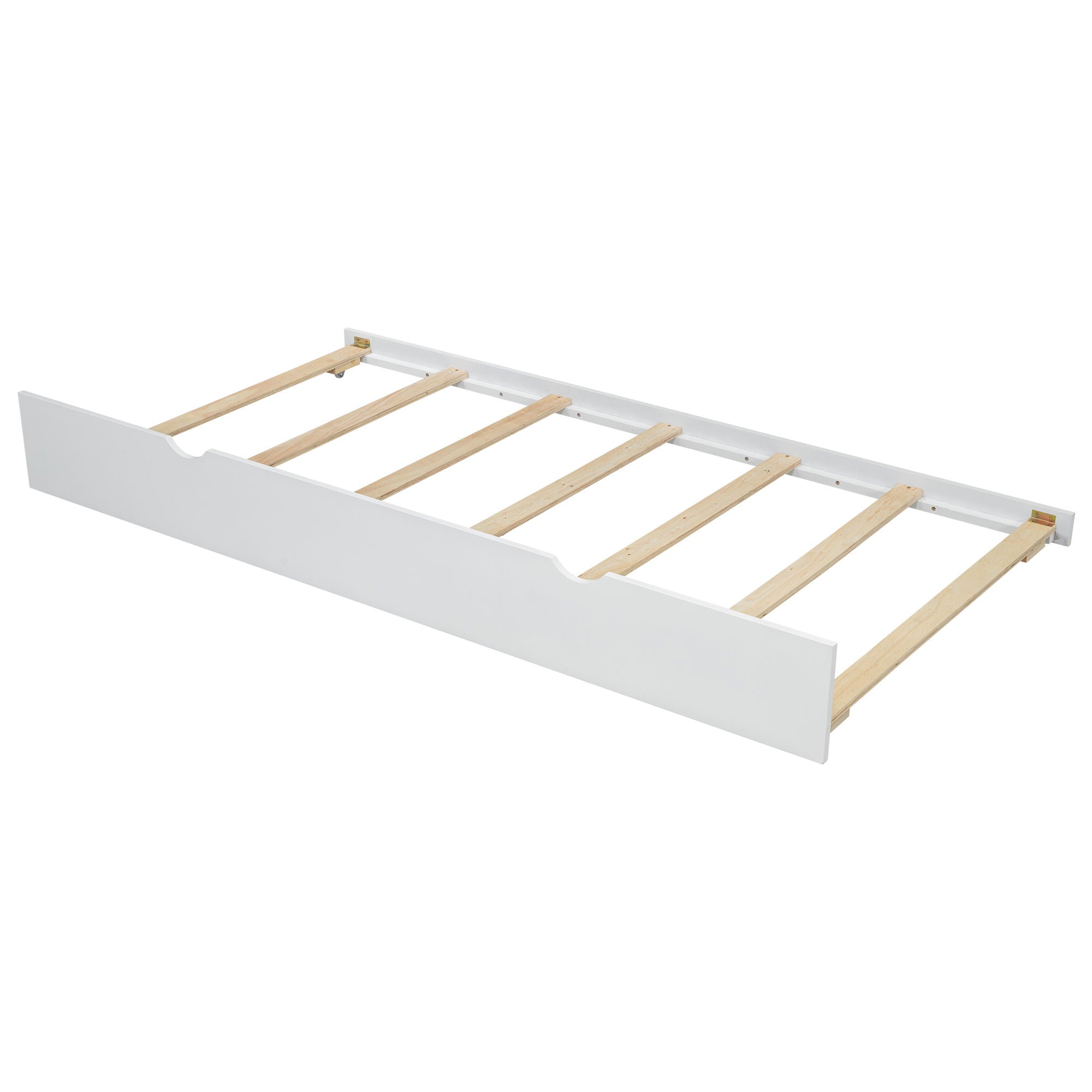 Platform Bed With Trundle, Shelves, And Storage Headboard