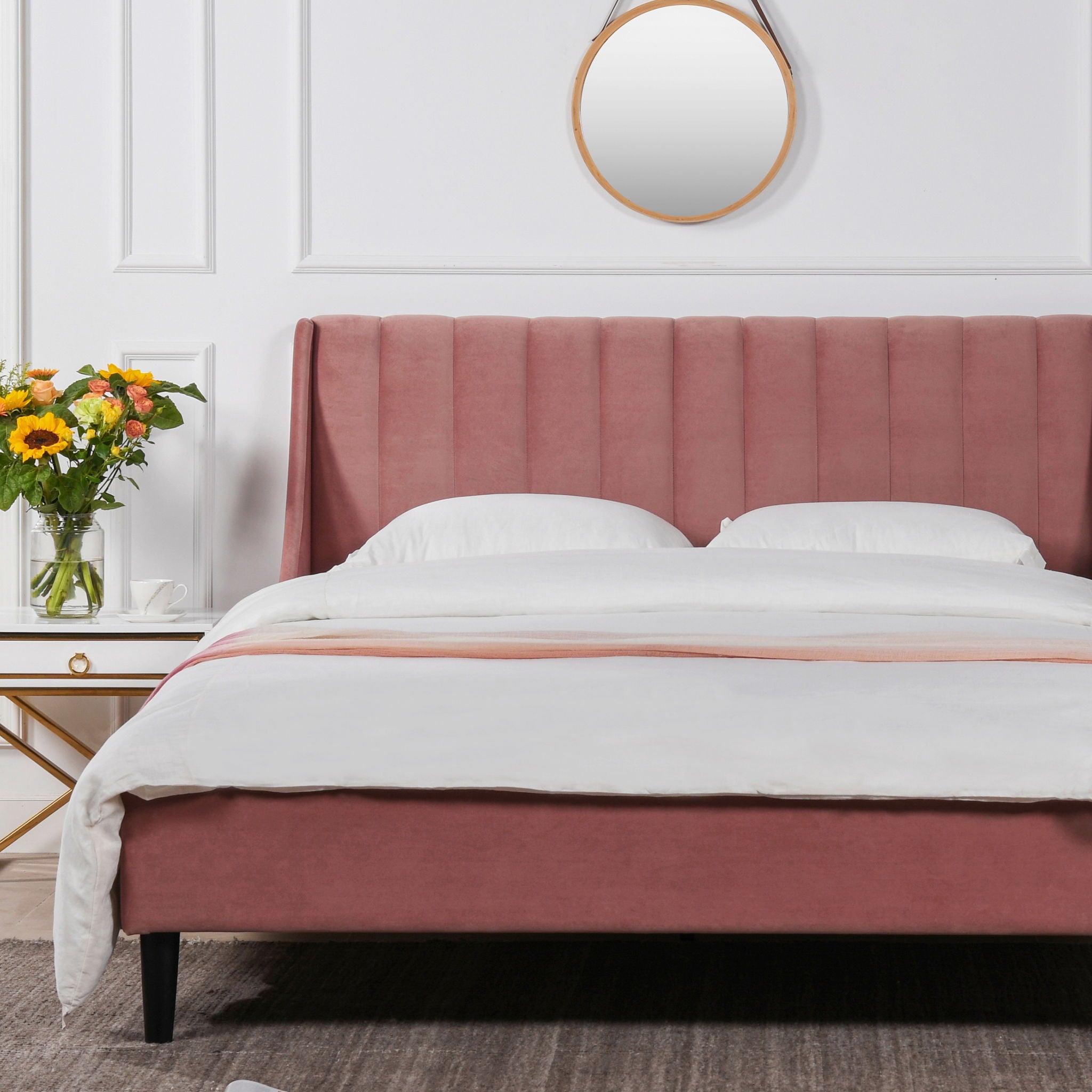 Aspen - Vertical Tufted Modern Headboard Platform Bed Set