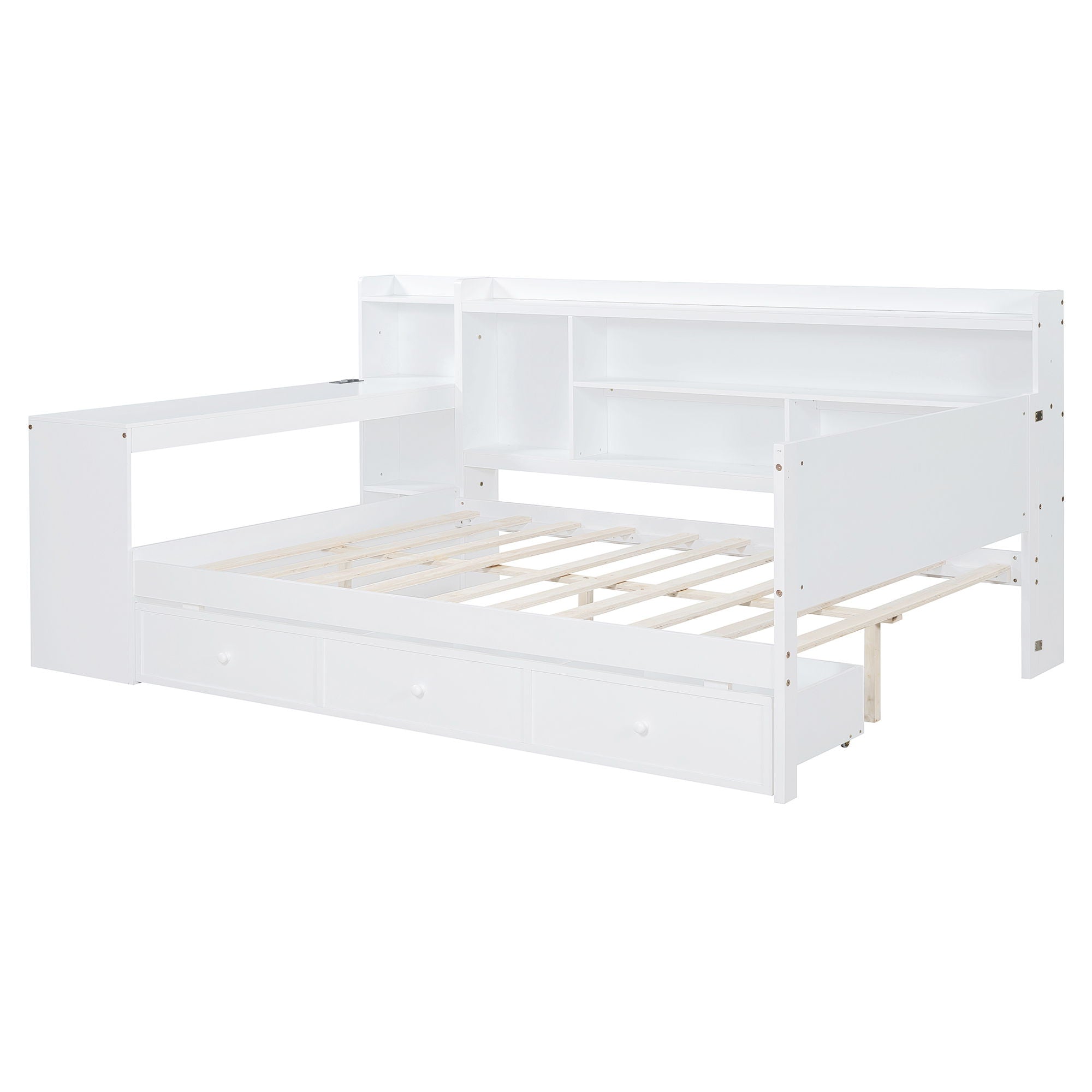 Daybed With 3 Drawers USB Ports And Desk