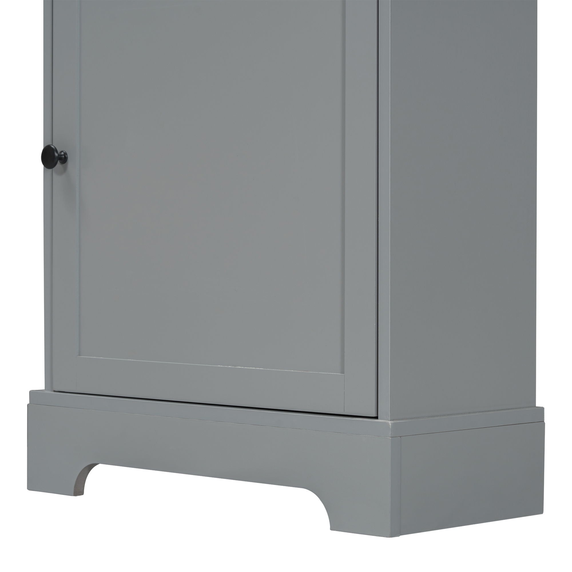 Tall Storage Cabinet With 3 Drawers And Adjustable Shelves For Bathroom