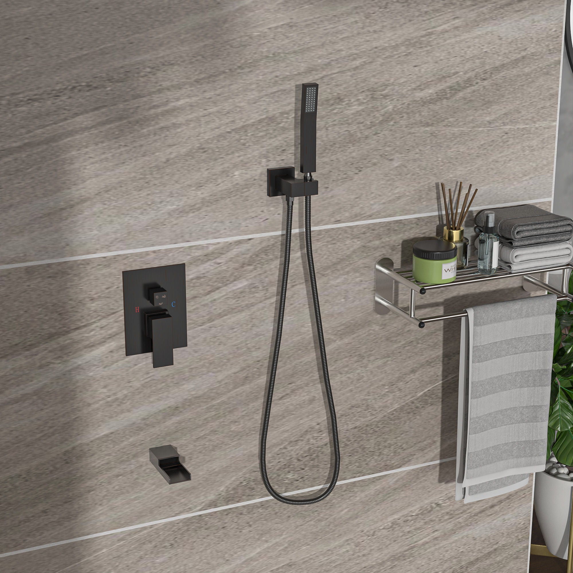 10" Wall Mounted Square Shower System With Rough In Valve
