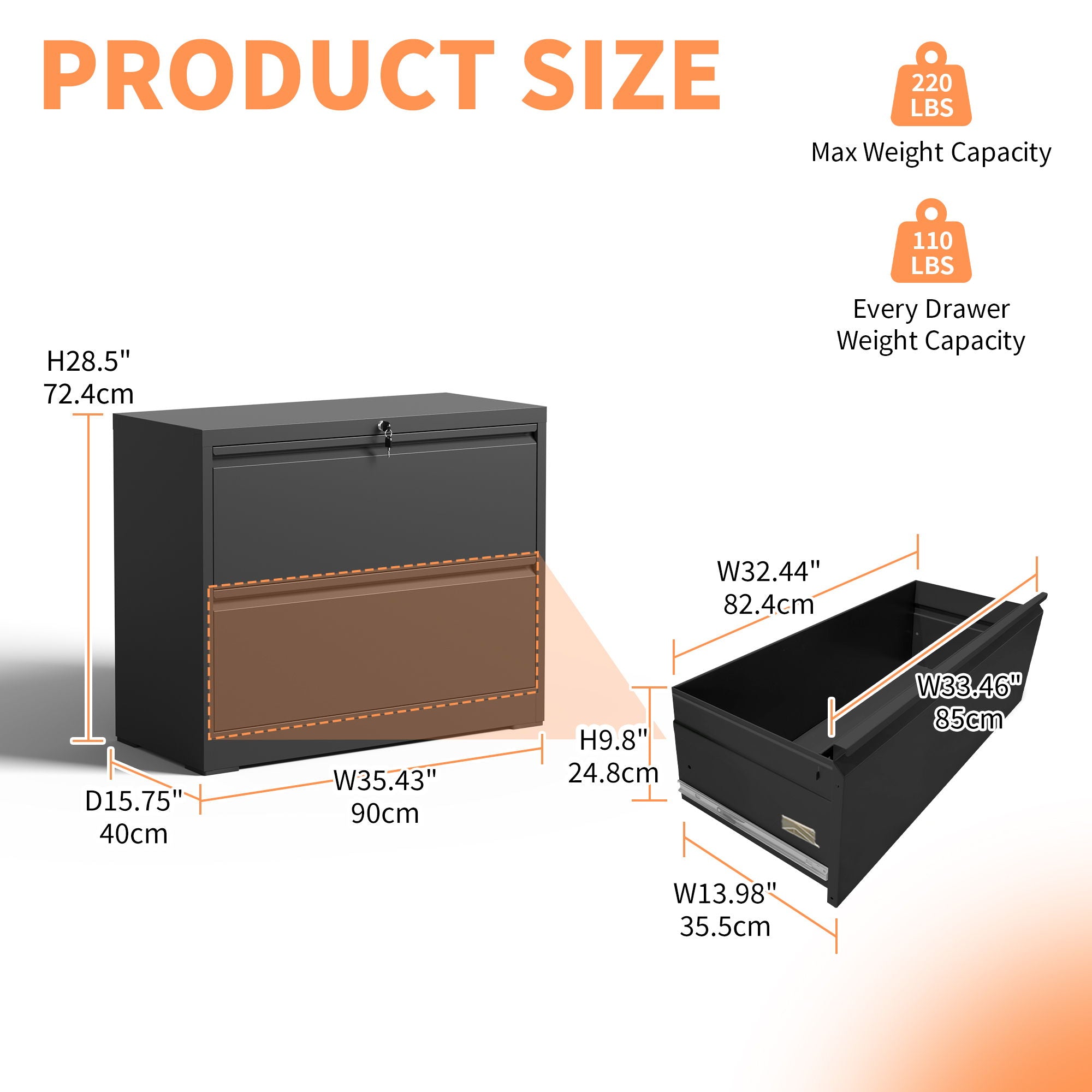 Premium Drawer Metal Lateral File Cabinet With Lock
