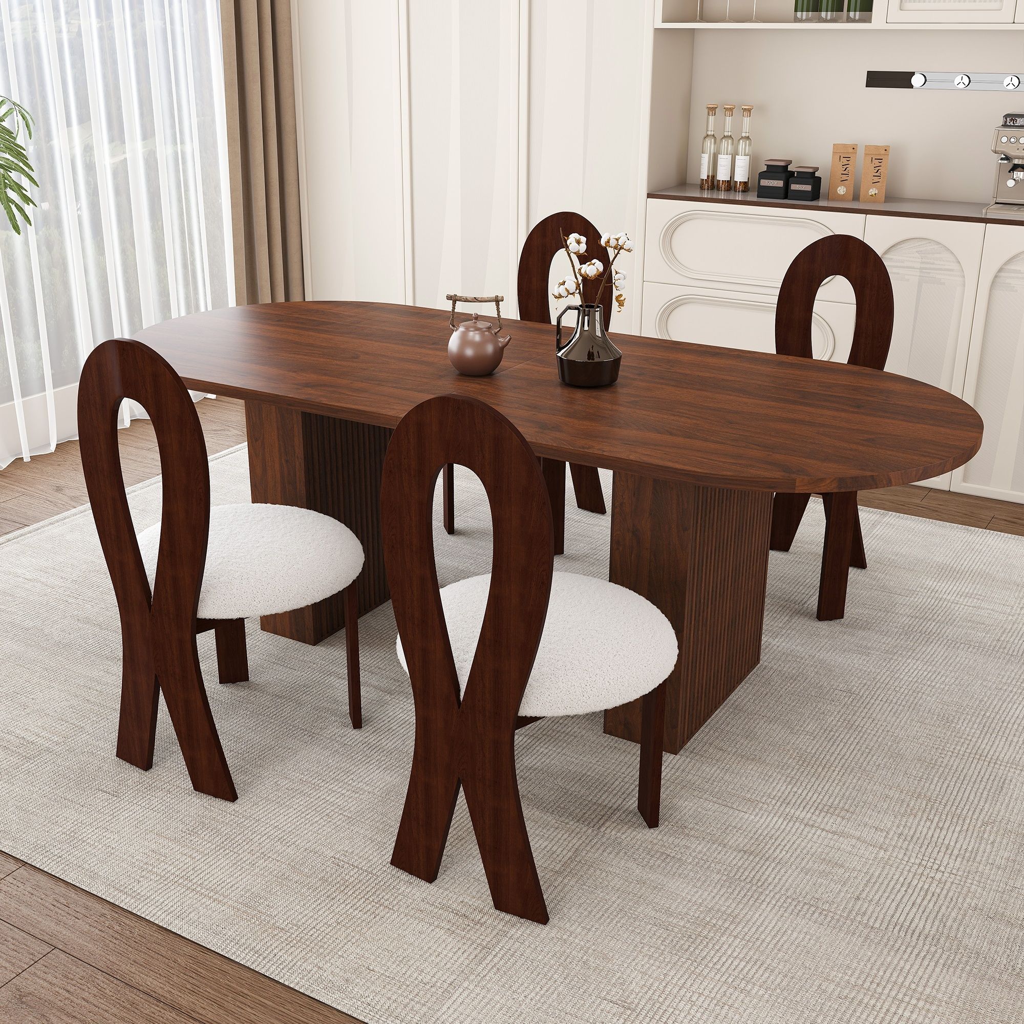 Modern Oval Dining Table With Chairs