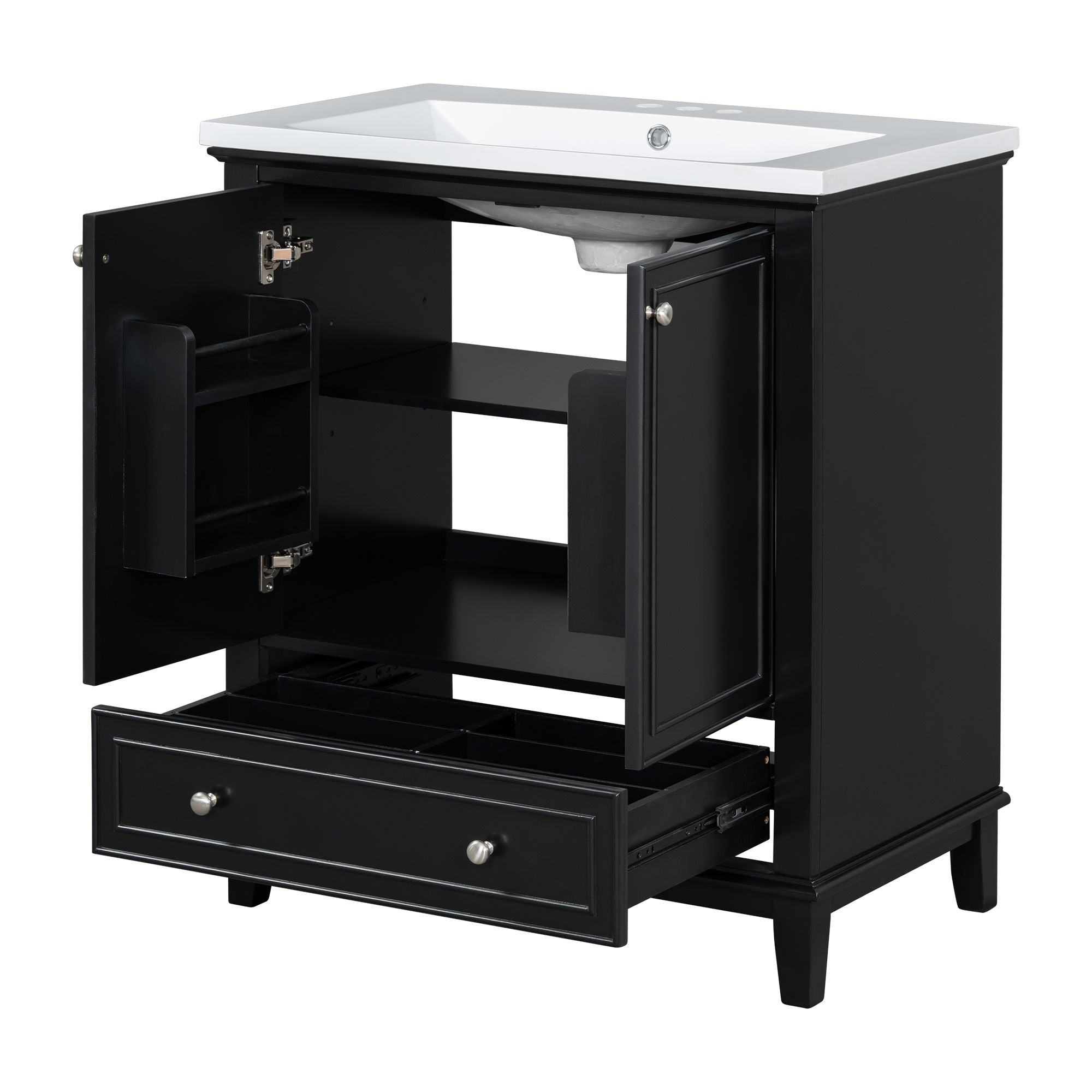 Modern Bathroom Vanity With Sink Combo, Multi Functional Cabinet With Doors And Drawer