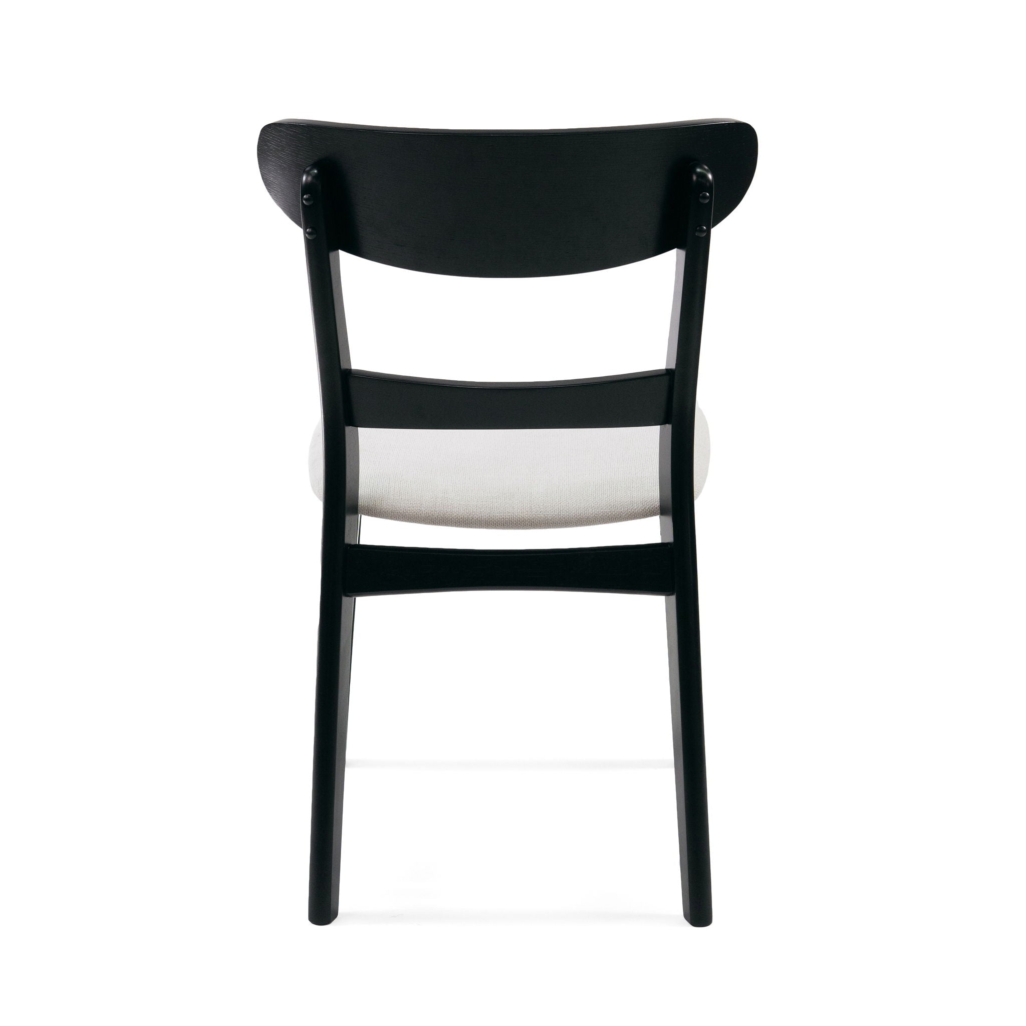 Dining Chairs With Upholstered Seat (Set of 2) - Black / Light Beige