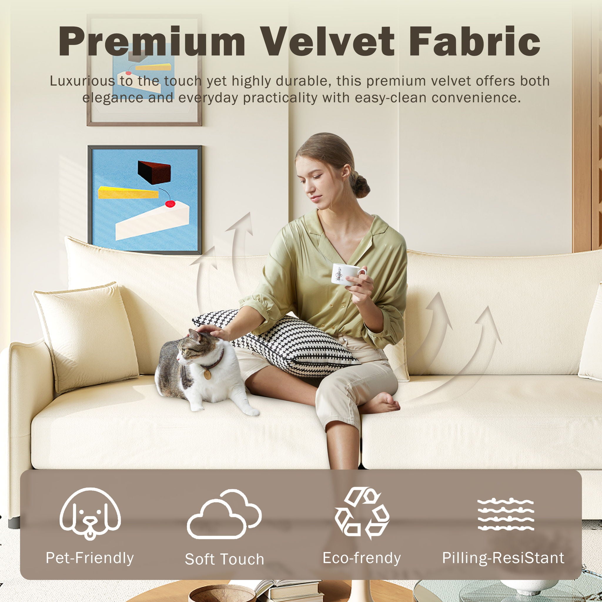 King Pull Out Sofa Bed, 3-In-1 Convertible Bed With 3 Pillows