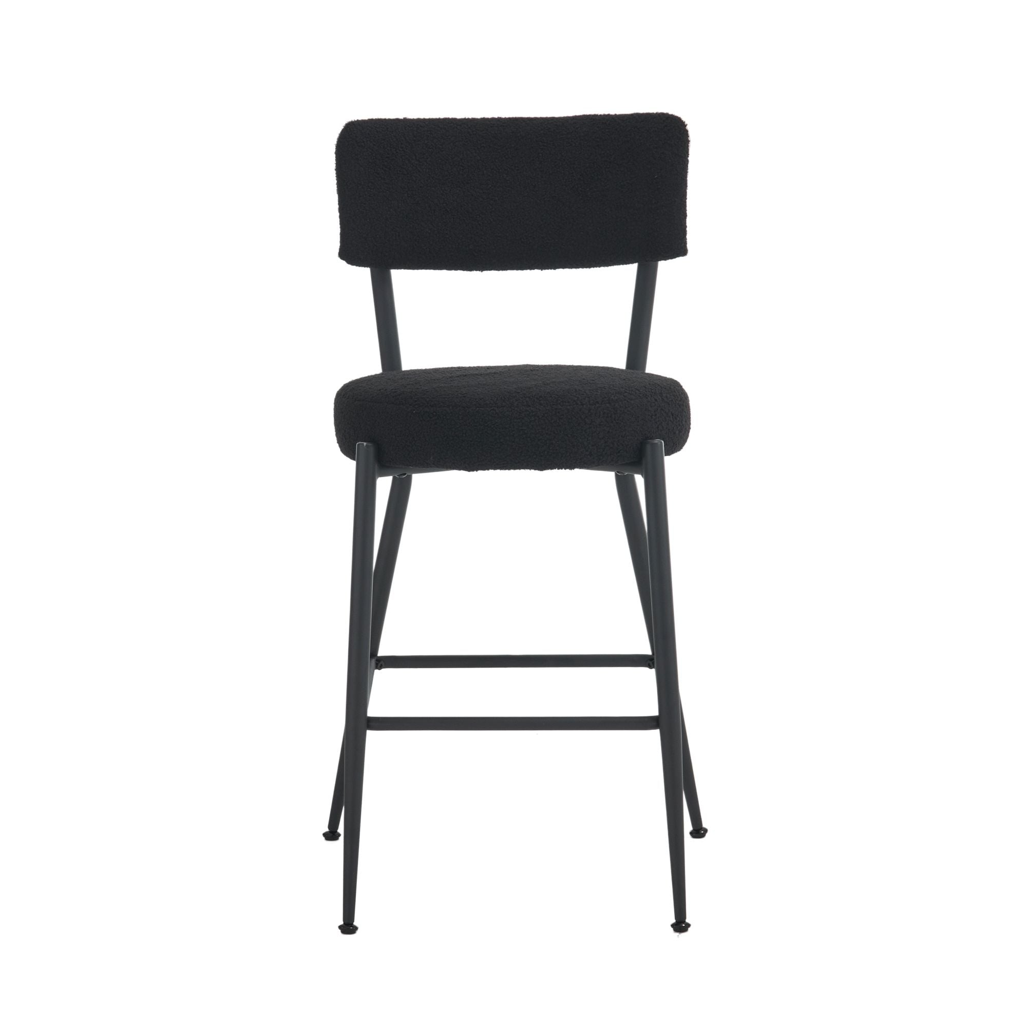 Modern Teddy Fabric Upholstered Bar Stools - Legs