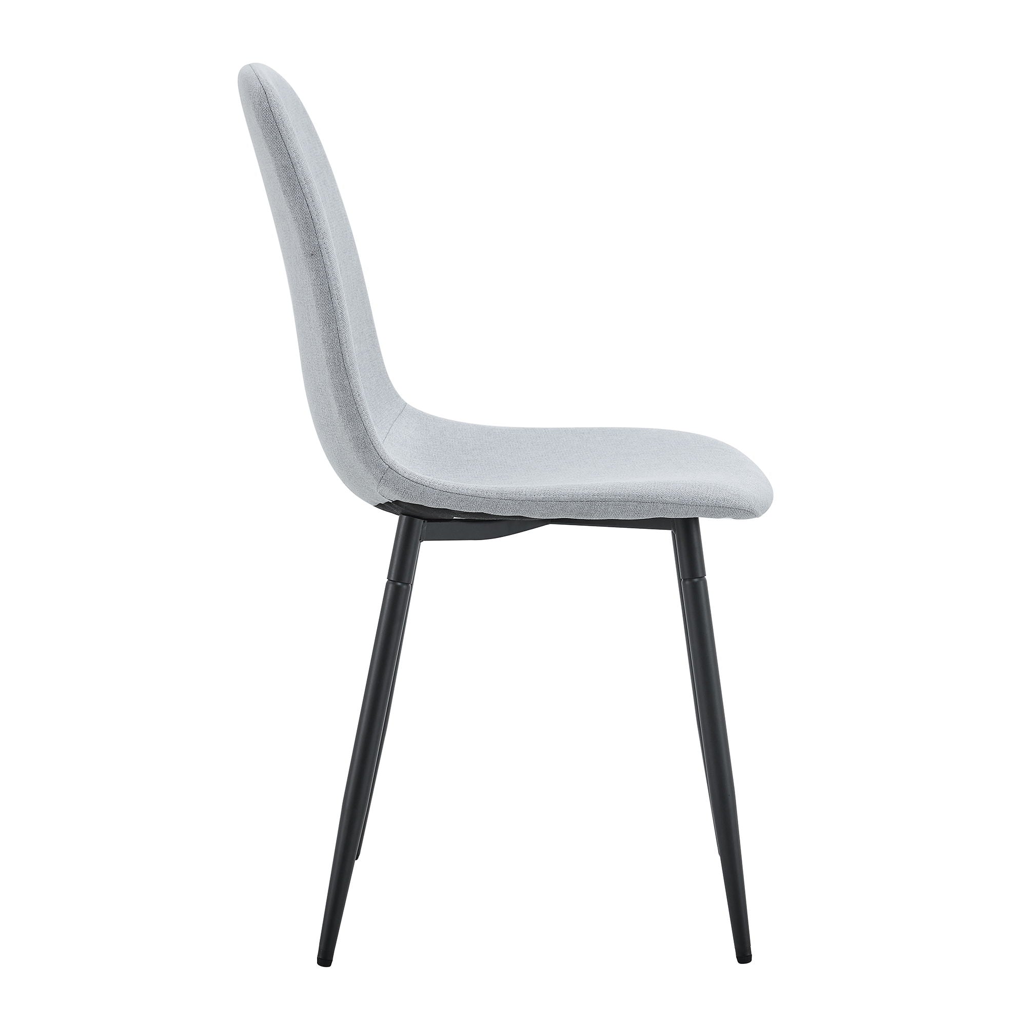 Modern Medieval Style Cushioned Side Chairs Set With Metal Legs For Kitchens
