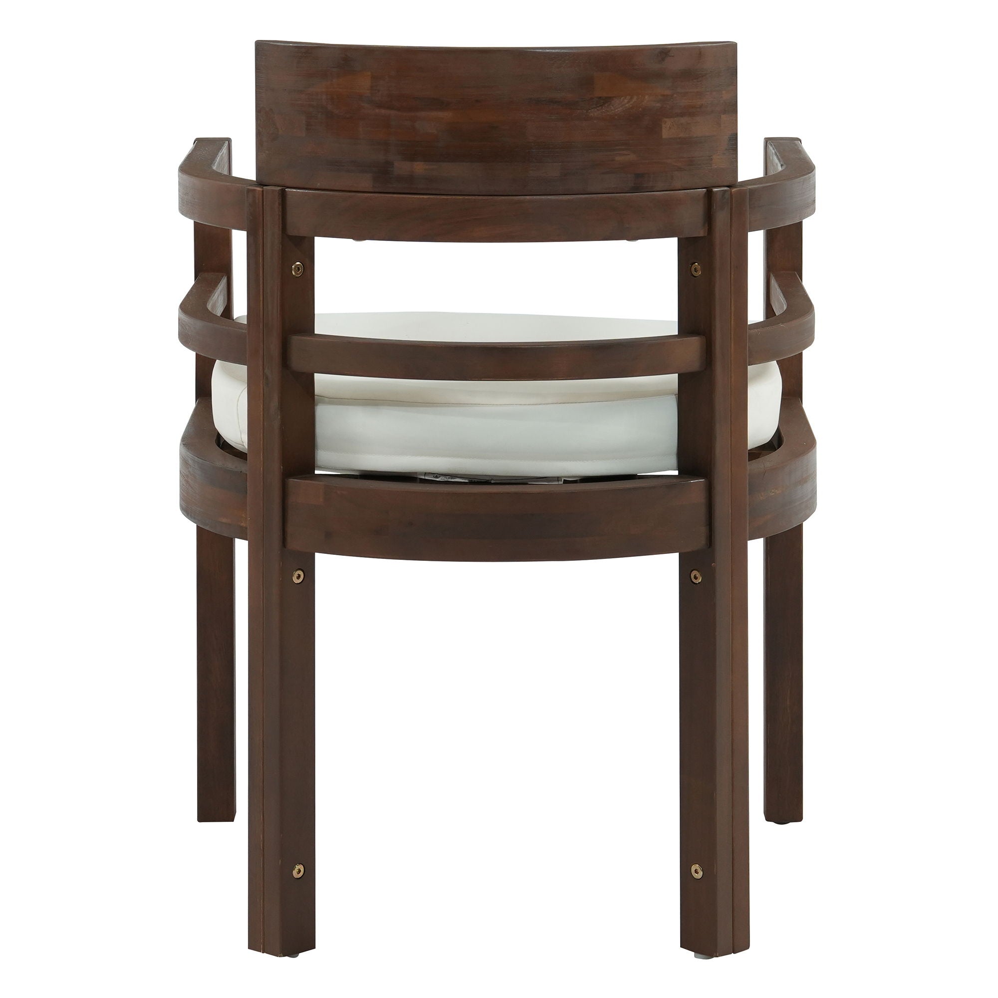 5 Piece Round Patio Table & Cushioned Armrest Chairs, Outdoor Dining Set With Umbrella Hole
