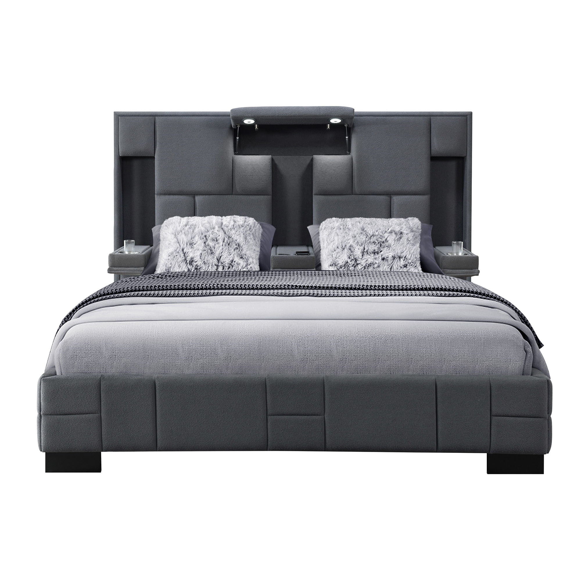Yaris - Contemporary Bed With Wireless Charging And LED Lights