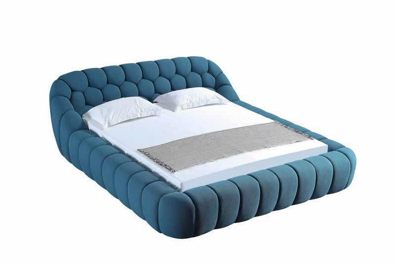 Divani Casa Yolonda - Modern Dark Teal Fabric Bed