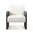 Modrest Midland - Modern Off White Fabric + Black Oak Accent Chair