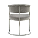 Modrest Sebastian - Modern Grey Fabric + Stainless Steel Dining Chair