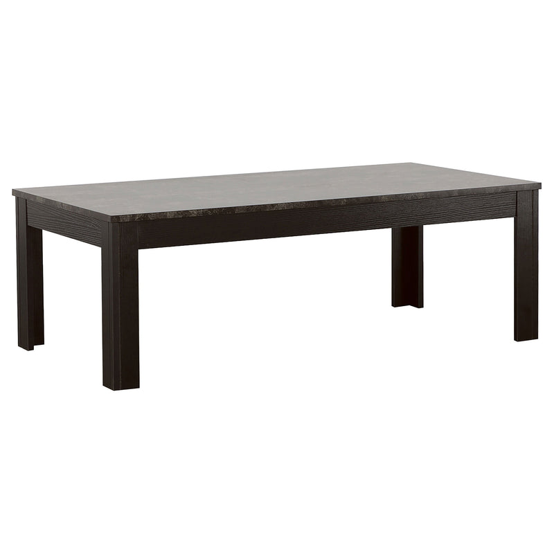 Rhodes  Faux Marble Top Coffee Table Set Brown
