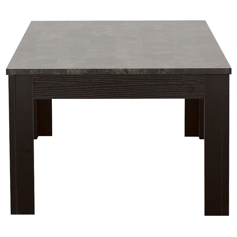 Rhodes  Faux Marble Top Coffee Table Set Brown