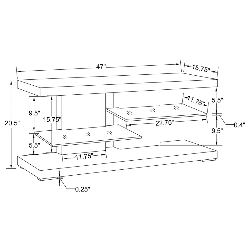 Cogswell 2-shelf Wood 47-inch TV Stand White High Gloss