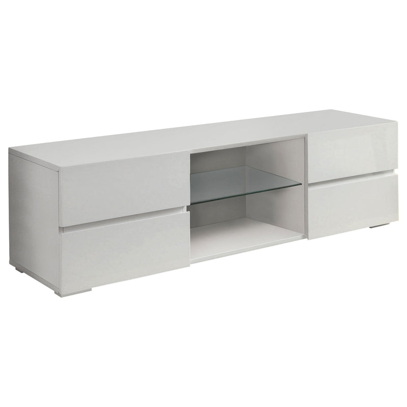 Galvin 4-drawer Wood 55-inch TV Stand White High Gloss