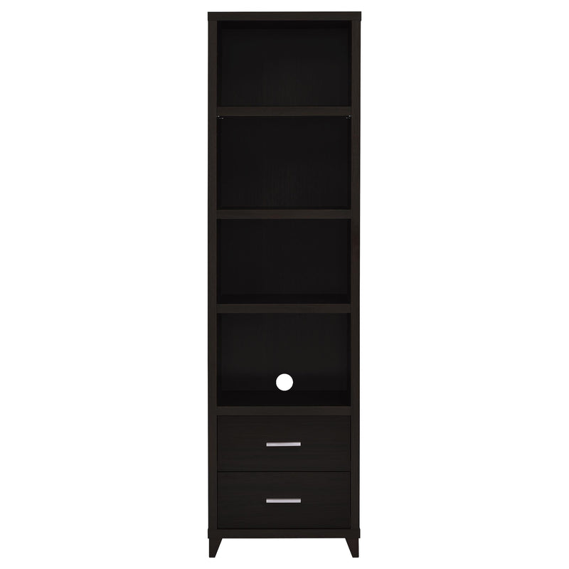 Laughlin 3-shelf Engineered Wood Media Tower Dark Pine