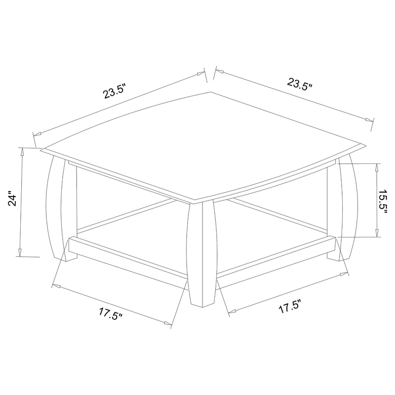 Dixon 1-shelf Rectangular Wood Side Table Cappuccino