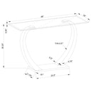 Pruitt Glass Top Metal Base Console Table Satin Silver