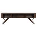 Valna Wood 71-inch TV Stand with Sliding Doors Walnut