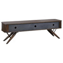 Valna Wood 71-inch TV Stand with Sliding Doors Walnut