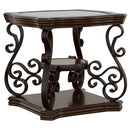 Laney 1-shelf Glass Top Rectangular End Table Deep Merlot