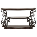 Laney Scrollwork Entryway Sofa Console Table Deep Merlot