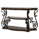Laney Scrollwork Entryway Sofa Console Table Deep Merlot