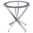 Brooke Round Glass Top Side End Table Metal Base Brass