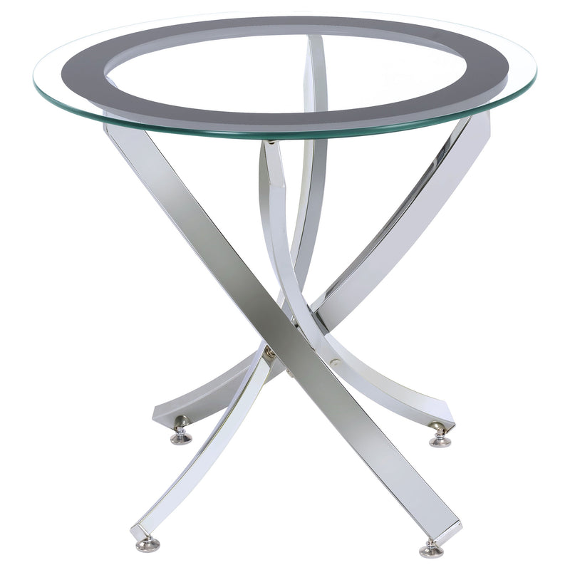 Brooke  Round Coffee and End Table Set Chrome